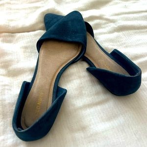 Navy Suede Flats